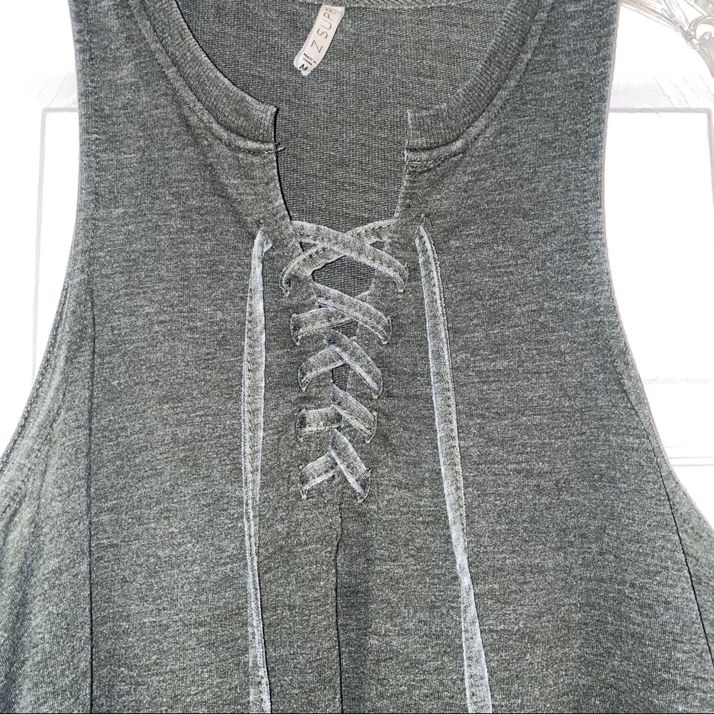 Green Z Supply Dress with pockets and tie up